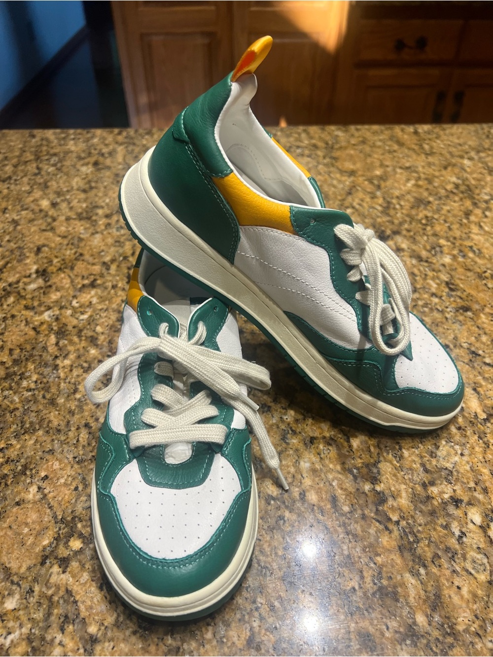 Steve Madden Green, White & Yellow Low-Top Sneakers